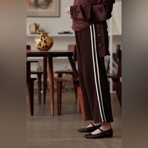 DONNI thermal stripe pants in espresso size medium